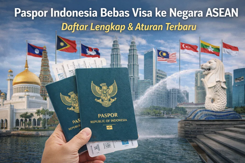 Paspor Indonesia bebas visa ke negara ASEAN untuk perjalanan wisata dan kunjungan singkat antar negara Asia Tenggara
