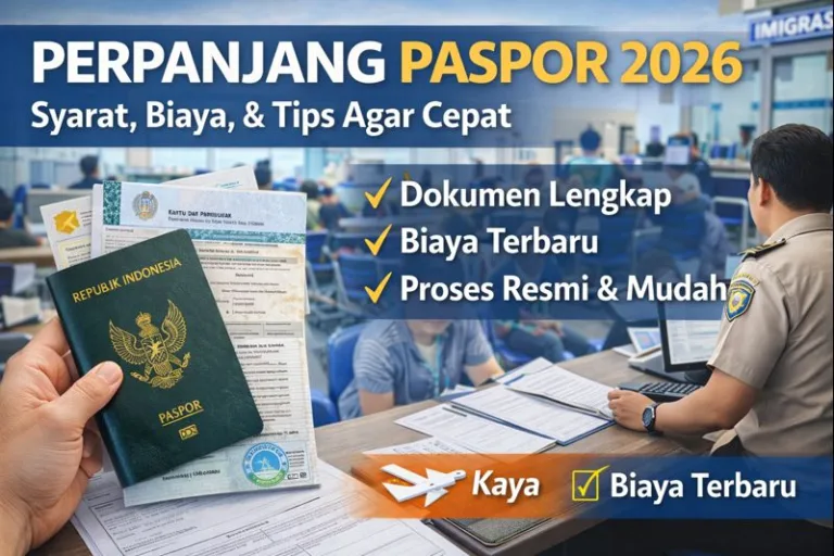 Proses perpanjang paspor terbaru 2026 di Indonesia dengan dokumen lengkap dan layanan resmi imigrasi.