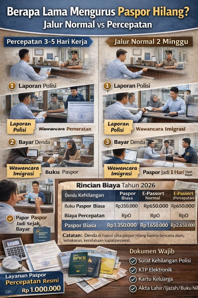 proses mengurus paspor hilang di kantor imigrasi indonesia mulai dari laporan polisi wawancara bap hingga pencetakan paspor jalur normal dan percepatan