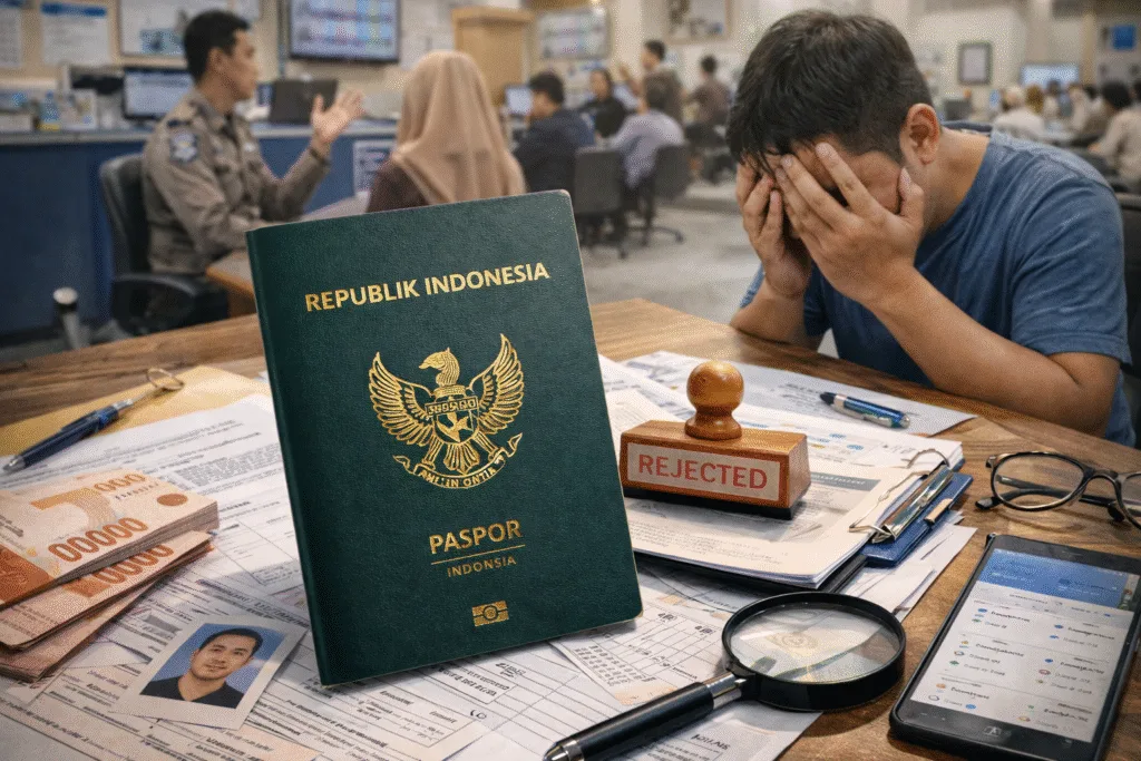 infografis dokumen syarat pengurusan paspor terbaru di Jakarta.