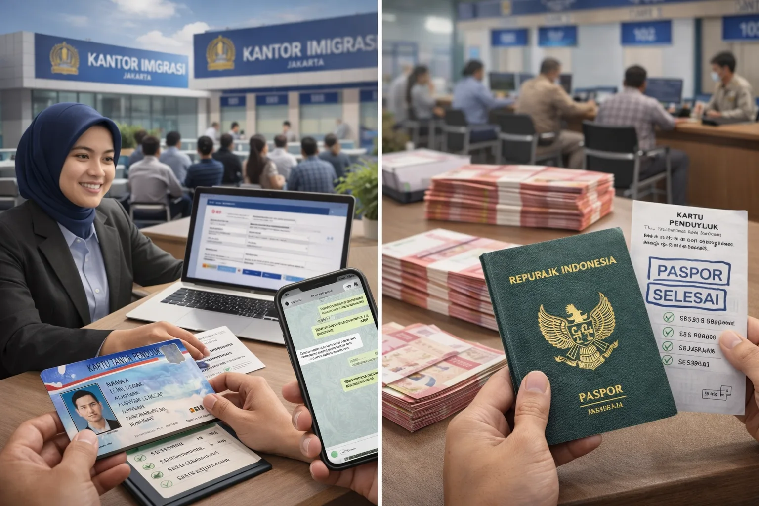 Infografis panduan lengkap biro jasa paspor di Jakarta yang menampilkan alur kerja profesional, rincian biaya resmi 2027, dan tips memilih layanan pendampingan yang aman agar tidak gagal saat wawancara imigrasi.